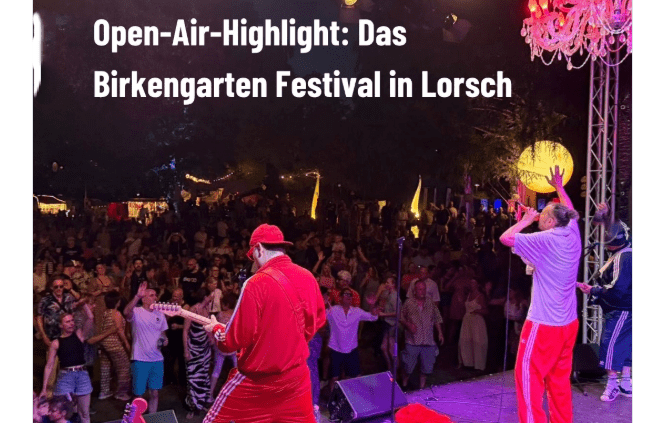 Birkengarten Festival Lorsch 2026 , gratis openluchtconcerten, kinderactiviteiten en lichtshows in de avond (1–5 juli) Birkengarten Festival Lorsch 2026